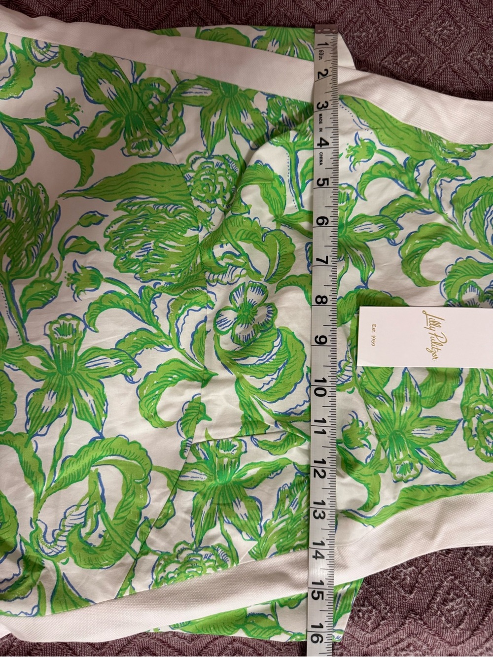 NWT Lilly Pulitzer White Shift Dress with Bright Green Floral Pattern Size 4 - Picture 5 of 9